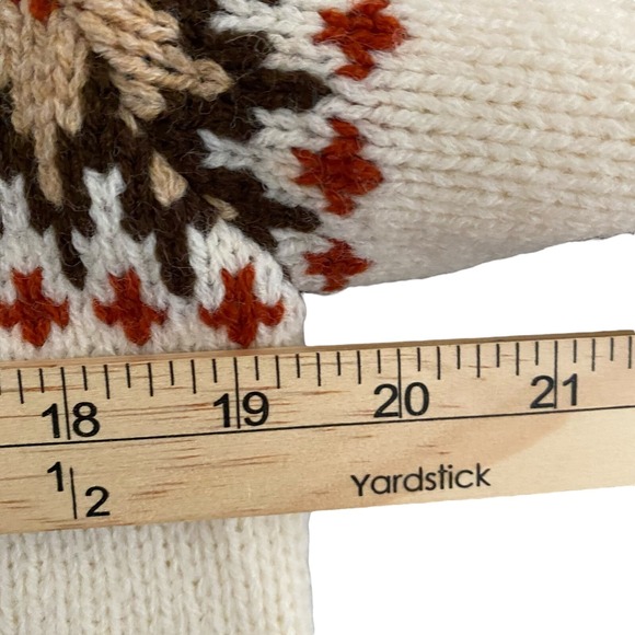NWT VTG Jersild Nordic Fair Isle Ivory Wintuk Button Up Cardigan Sweater Size 40 - Picture 9 of 10